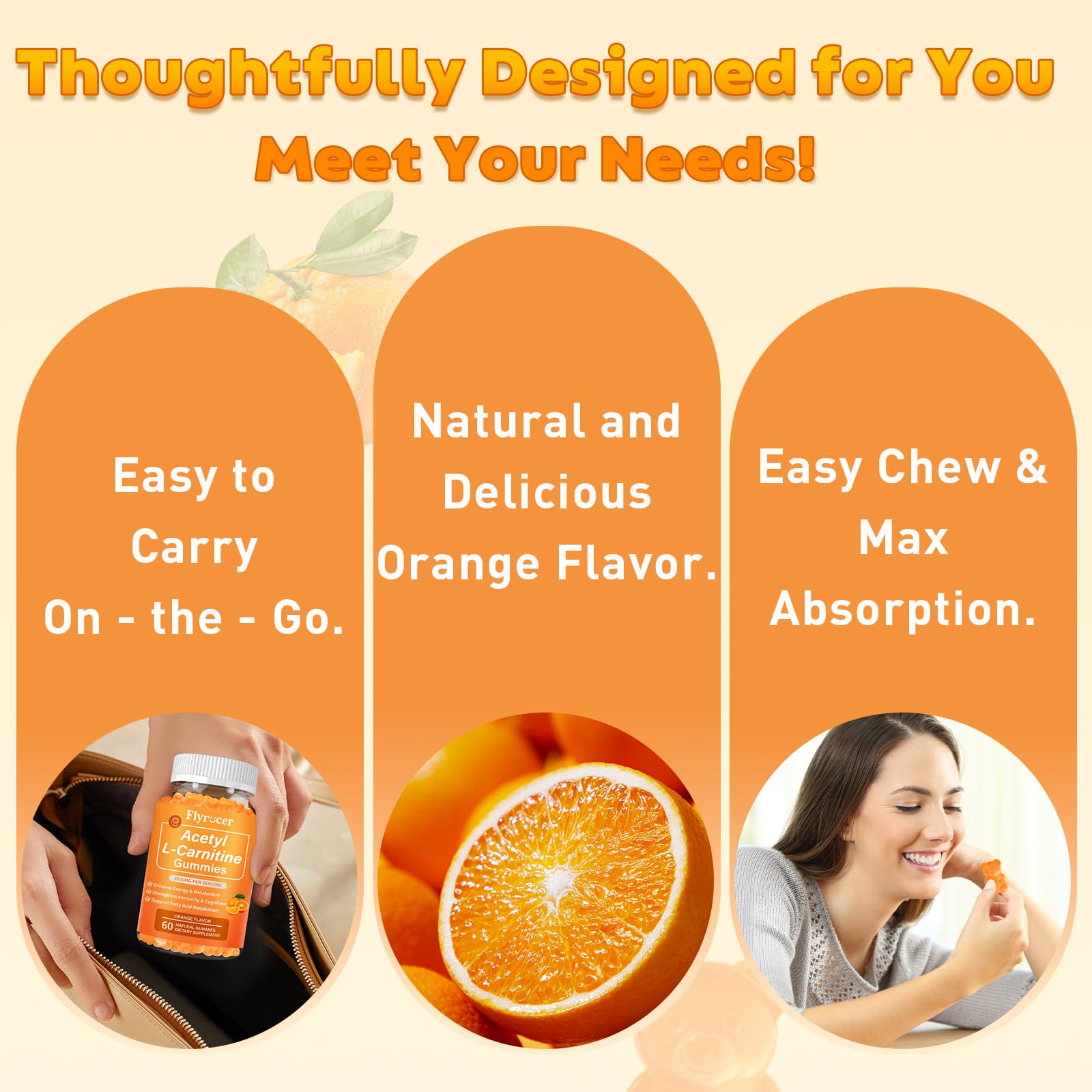 Flyrocer gummy vitamin blend highlighting B6, B12, and Vitamin C.