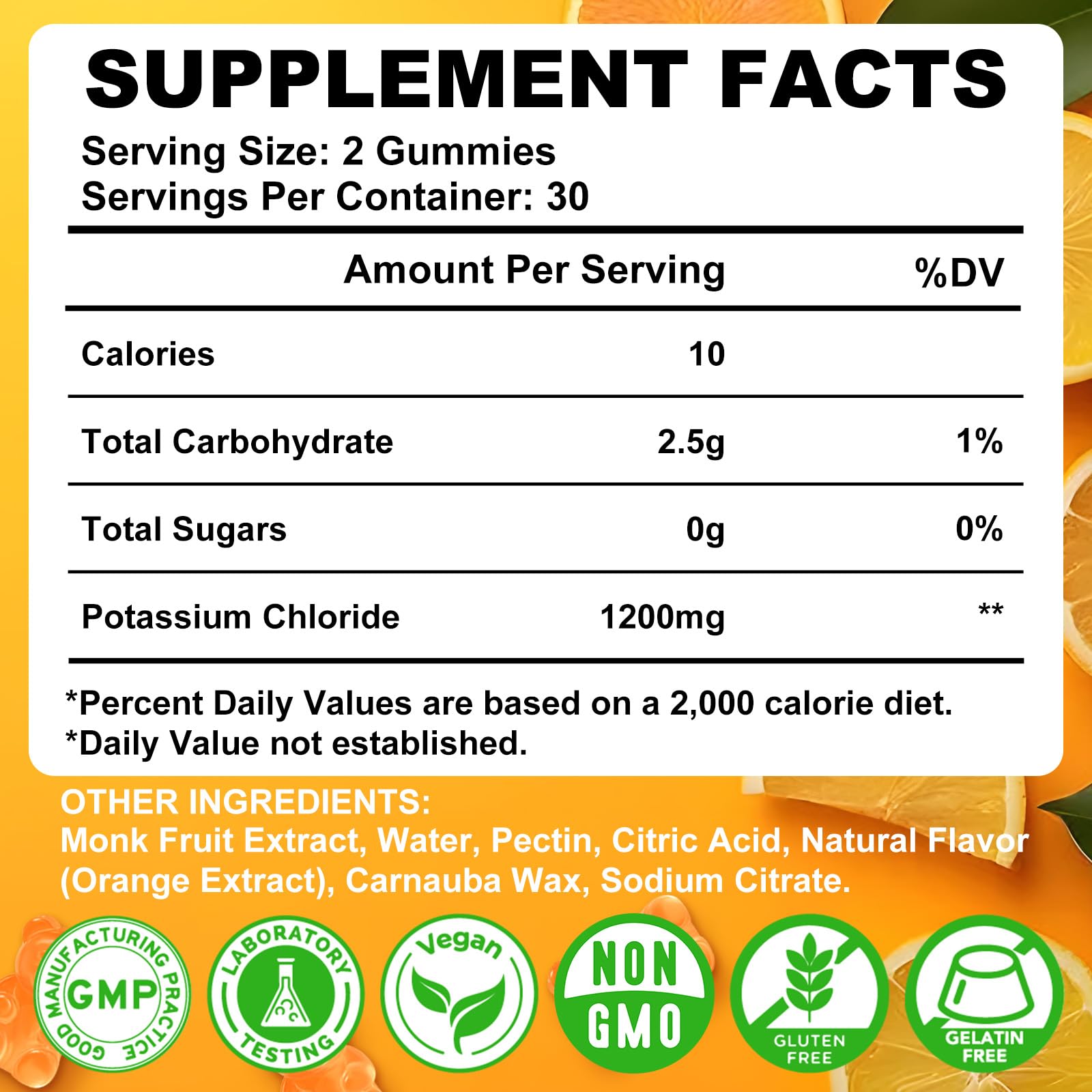 Close-up of chewy gummies highlighting sugar-free orange flavor.