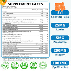 Flyrocer gummies bottle pouring out a convenient daily eye health supplement.