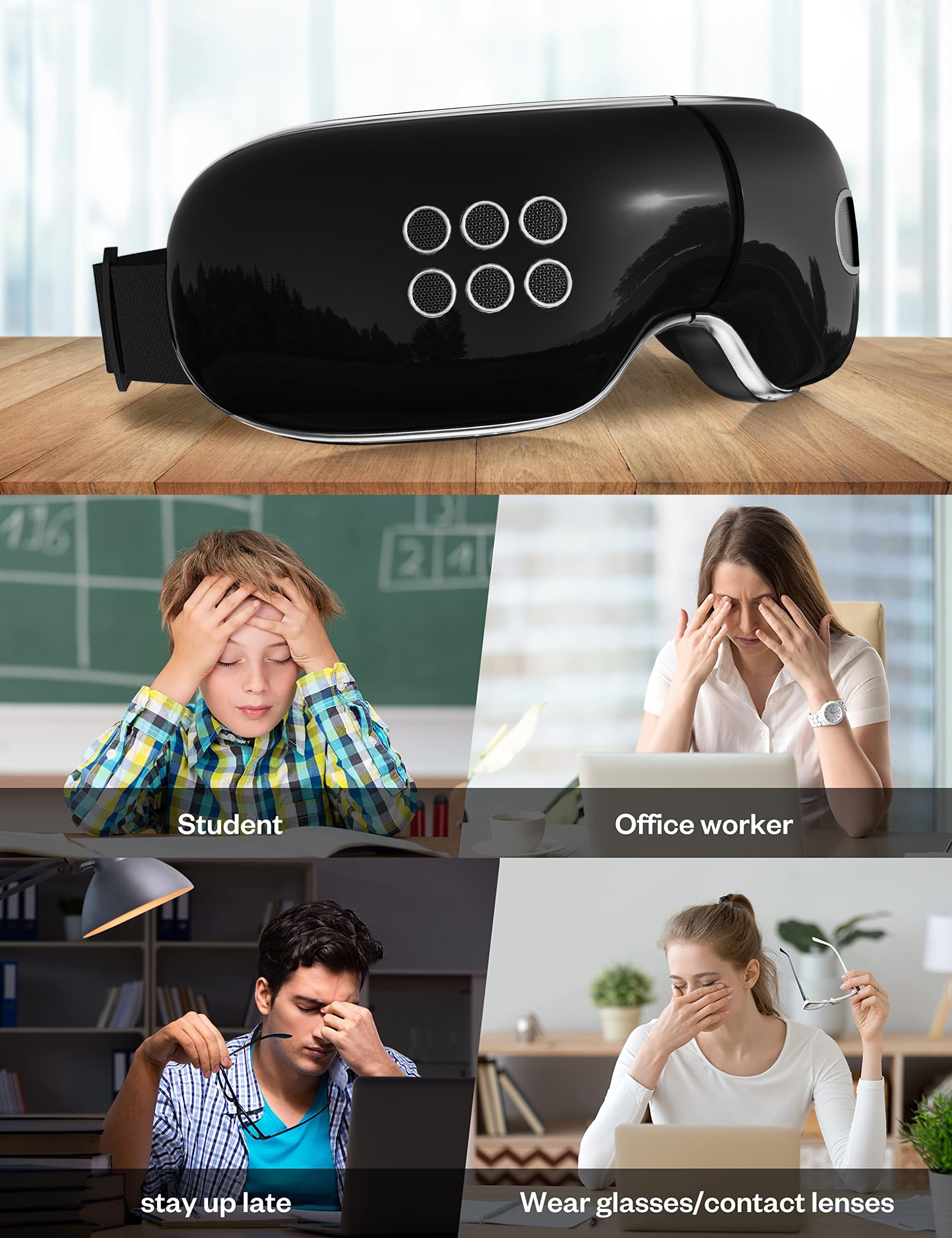 fmlave eye massager portable for travel and on-the-go relief