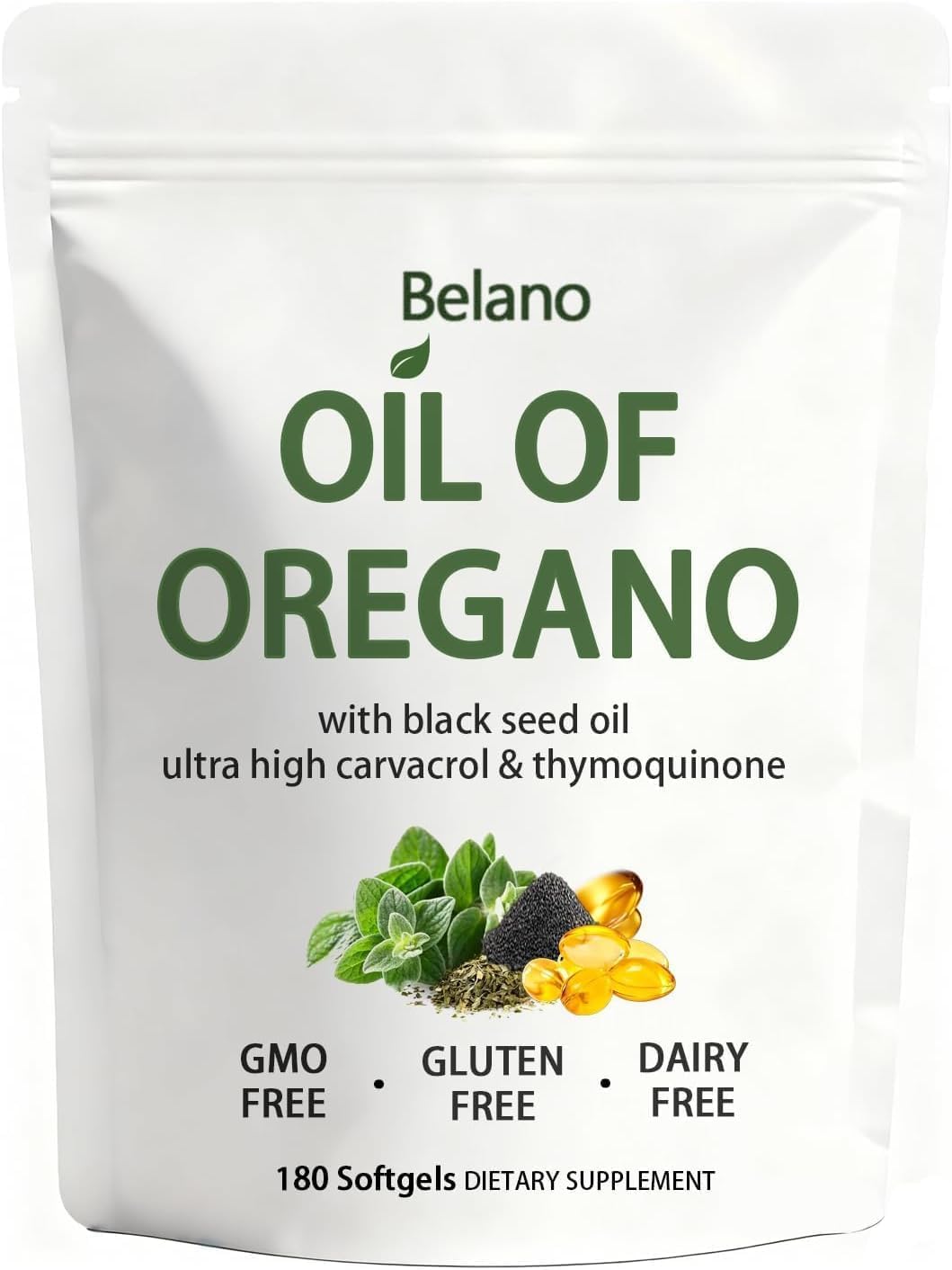 FMRFMR Belano oregano oil softgels bottle for daily wellness.