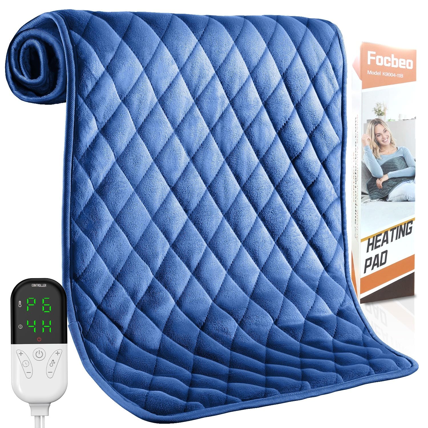 Focbeo 31x16 heating pad covers back and shoulders with deep, comforting warmth