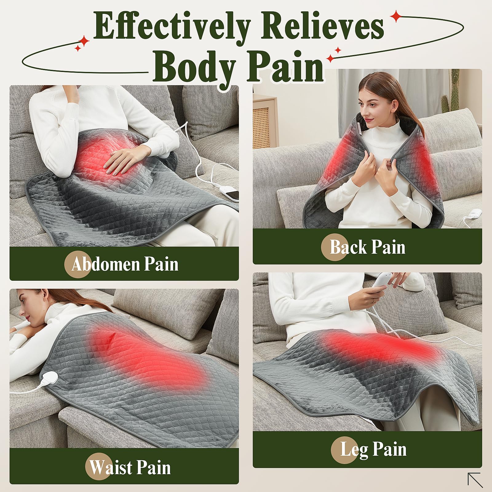 Focbeo pad across shoulders providing deep warmth