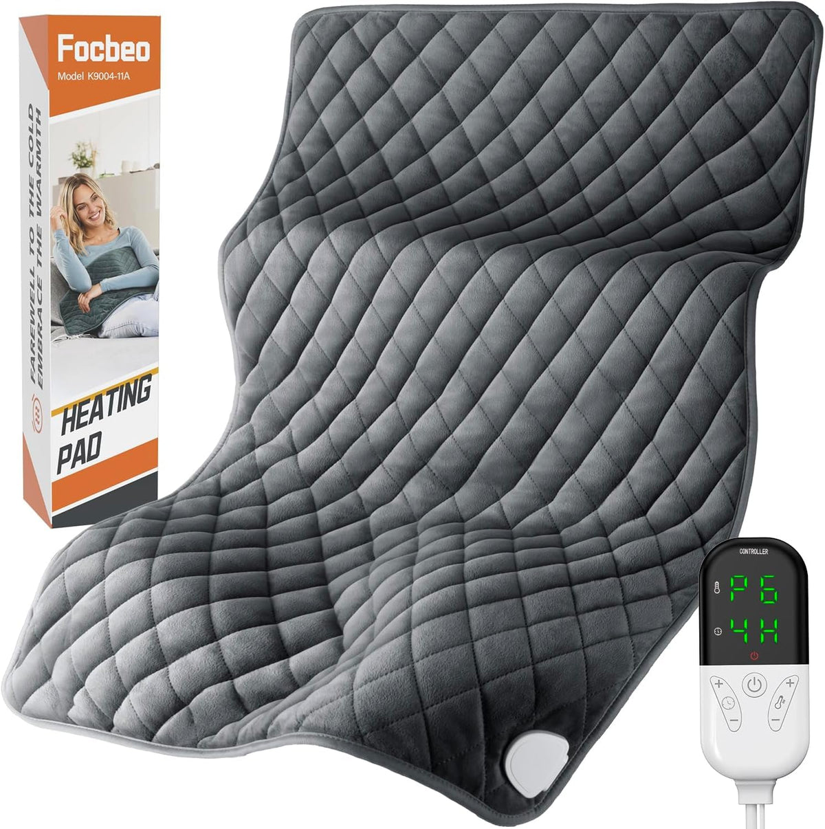 Focbeo 33x17 XL heating pad covers the back for fast, targeted relief.