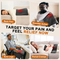 Focbeo heating pad showing moist and dry heat modes for deeper relief
