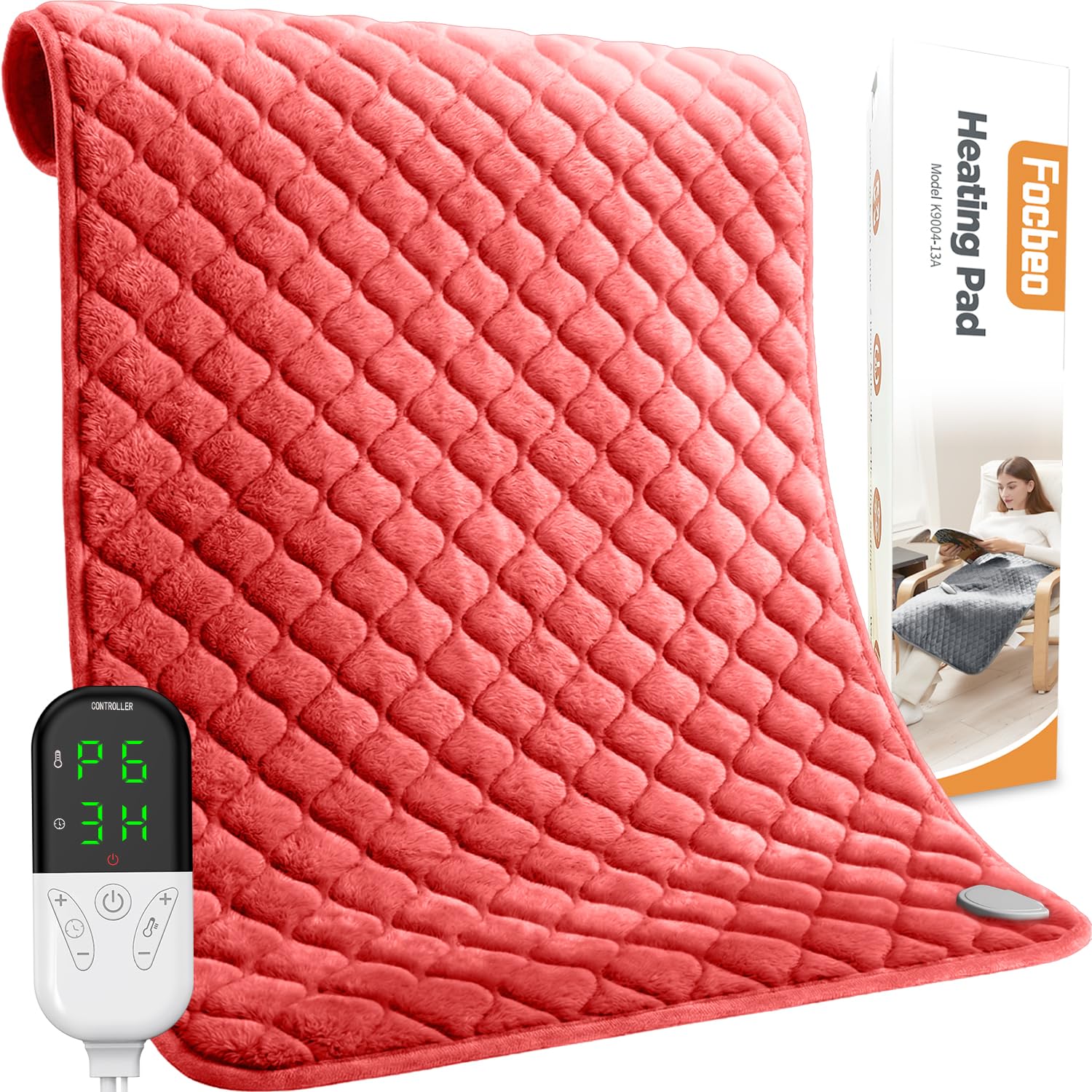 Focbeo king-size heating pad covers back and shoulders for broad warmth