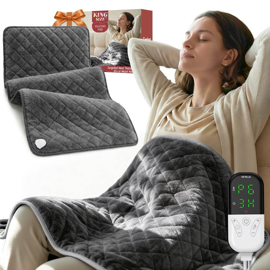 Focbeo king-size heating pad in bed providing full-body warmth and coverage
