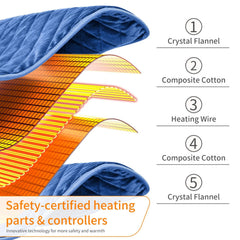 Focbeo blue machine washable plush flannel heating pad