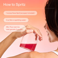 Chilled water with FOCL Kava Spritz yields crisp berry finish.