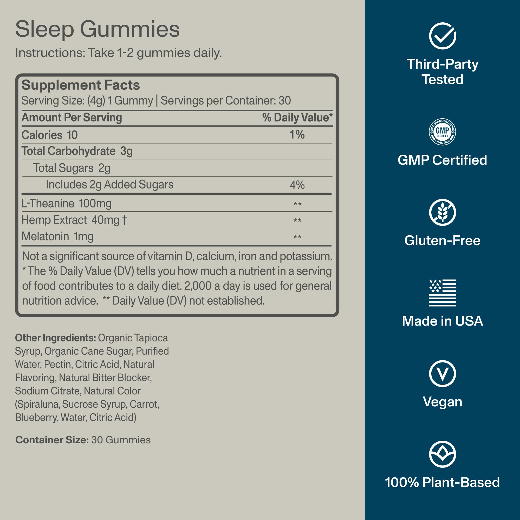 FOCL Sleep Gummies label packaging highlights non-habit forming claim