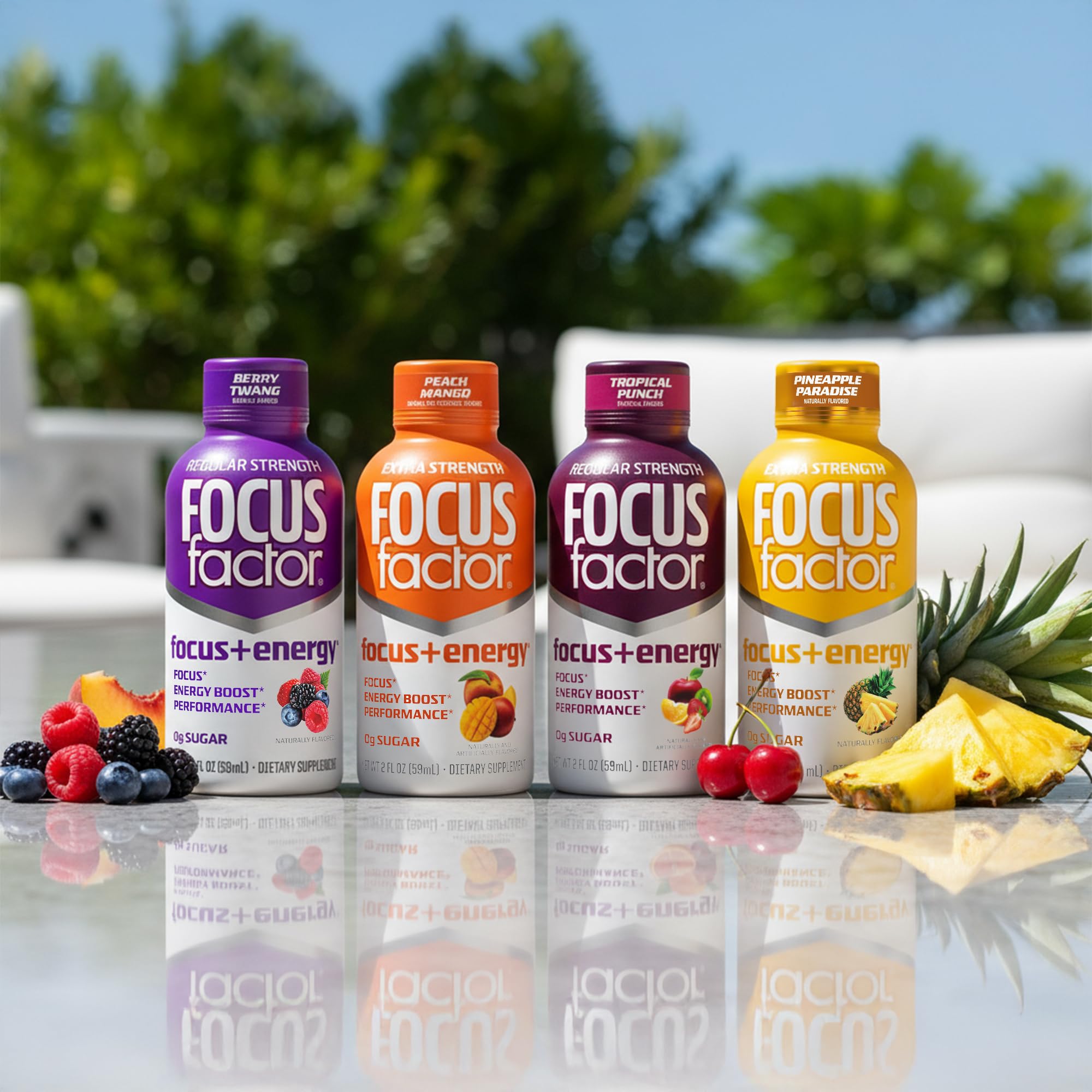 Focus Factor Berry Twang back label notes B vitamins and Ginkgo.