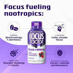 Focus Factor Berry Twang label close-up shows no-sugar formula.