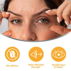 Label highlights 15 mg lutein and 4 mg zeaxanthin for vision.
