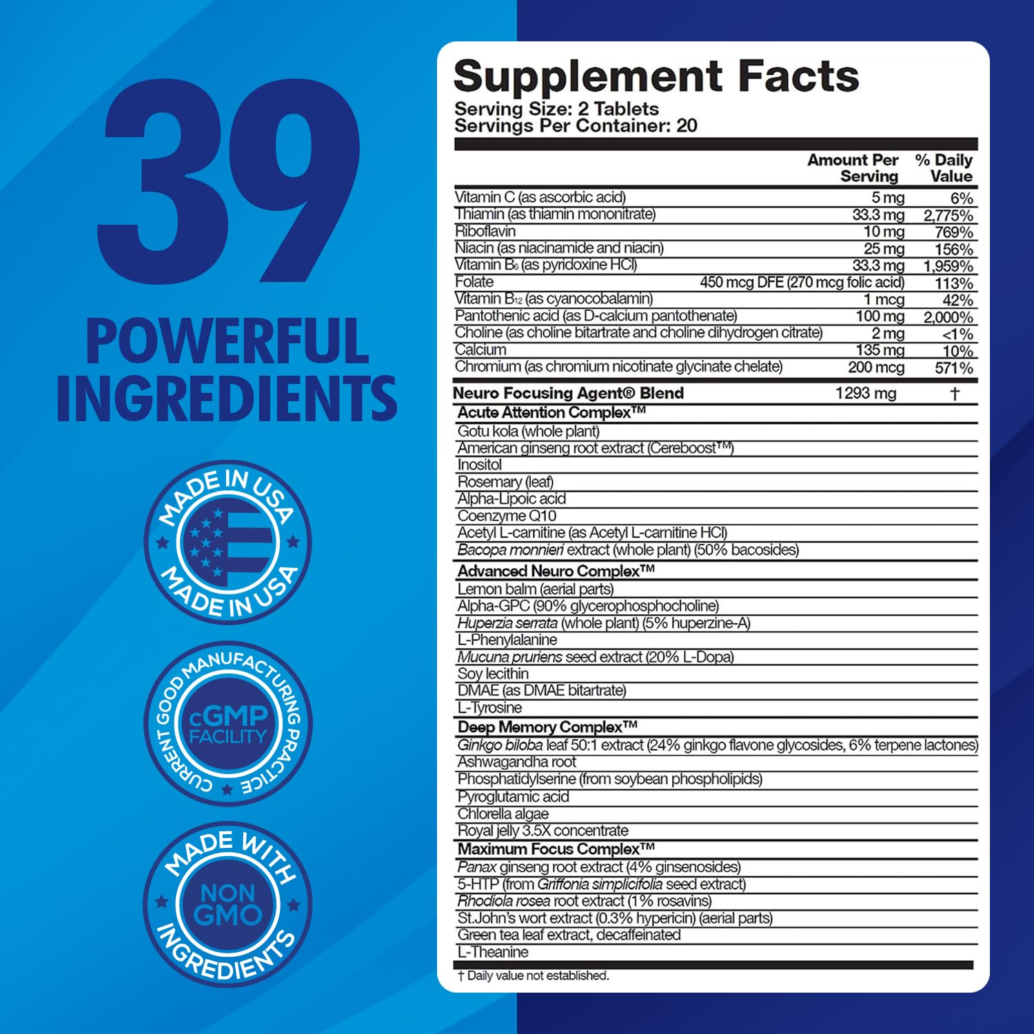 Focus Fast capsules ready to help daytime concentration.