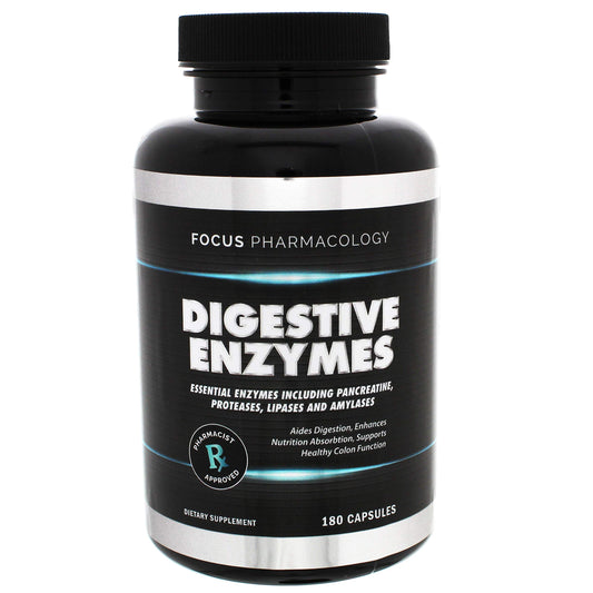 Focus Pharmacology digestive enzymes bottle for meal support
