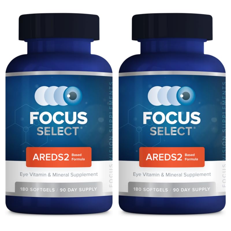 Focus Select AREDS2 bottle front label promotes eye health support