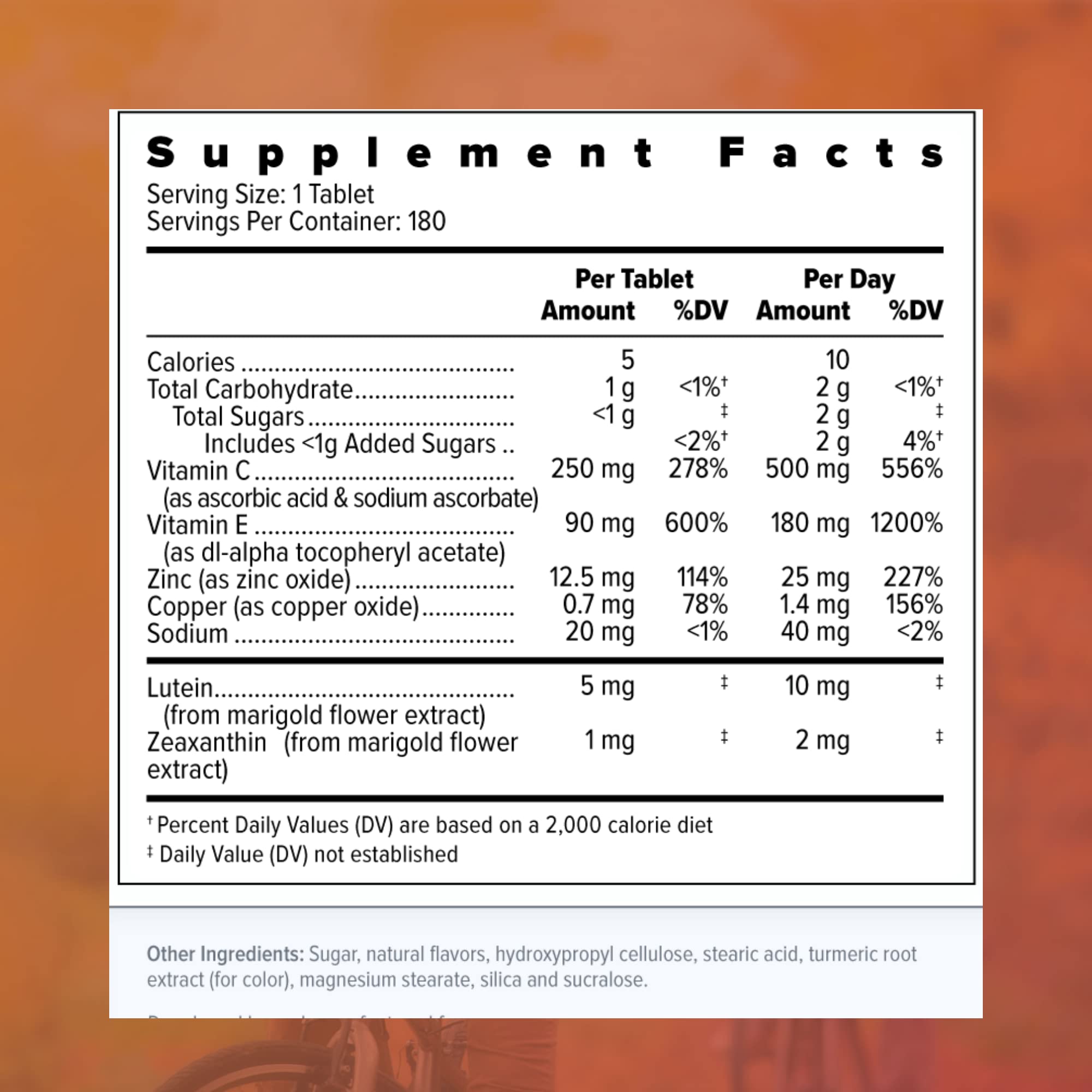Citrus-flavored Focus Select AREDS2 chewable with fresh flavor visualization