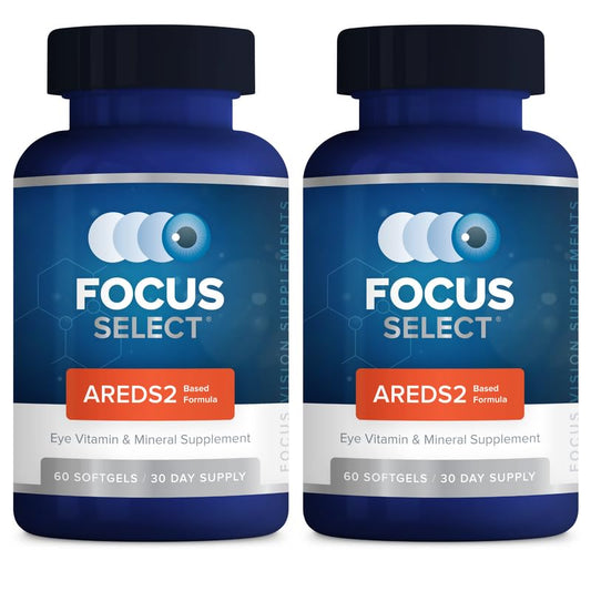Focus Select eye vitamin bottle front for daily macular health support.