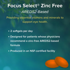 Focus Vision Focus Select Zinc Free packaging box displaying labeling and packaging information.