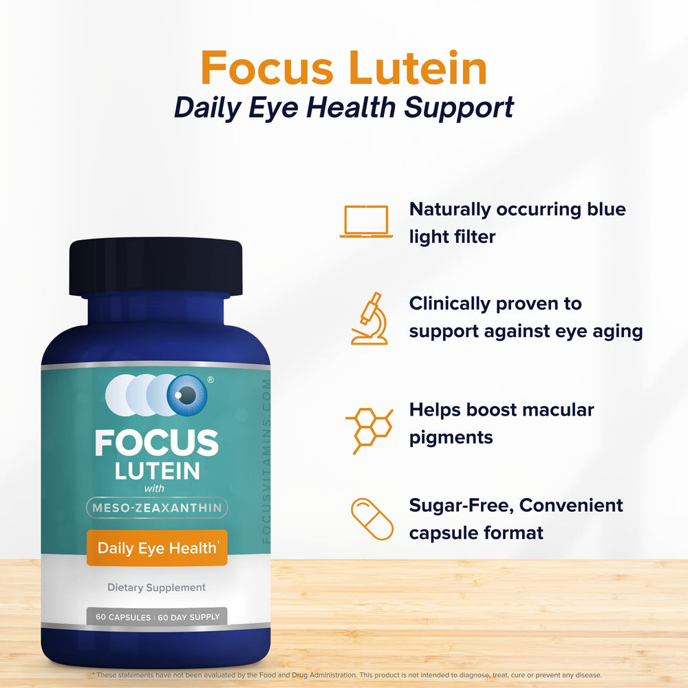 Focus Vision Supplements vegan capsules offering sugar-free daily eye health support.