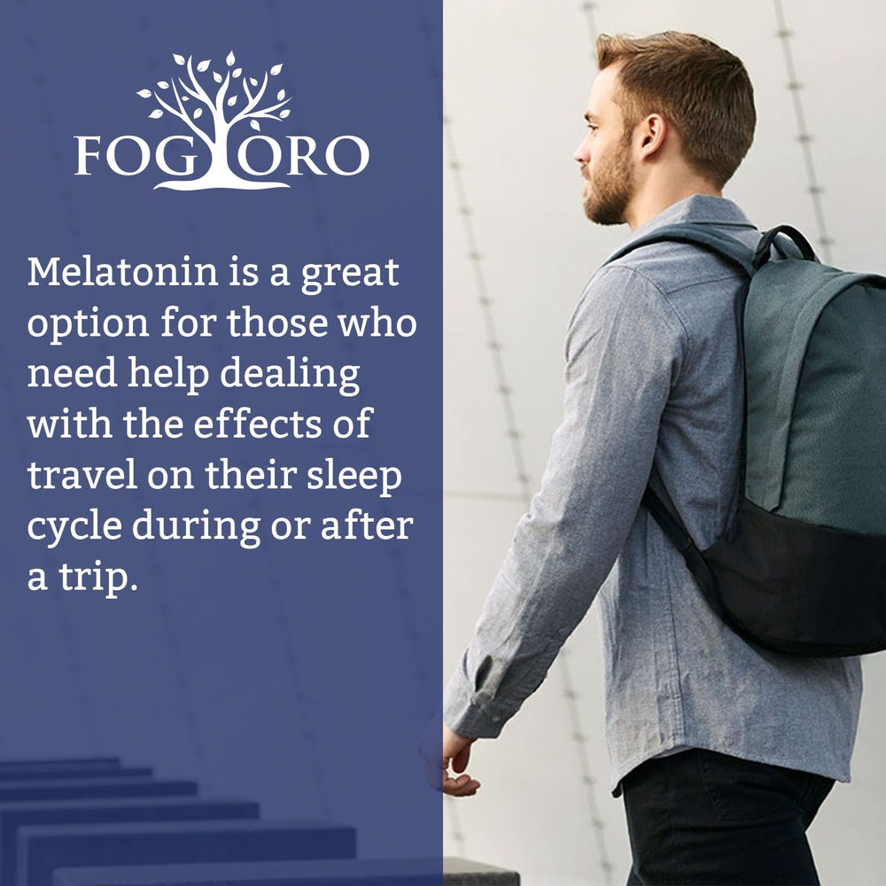 Fogoro Melatonin tablets being poured; simple evening dose.