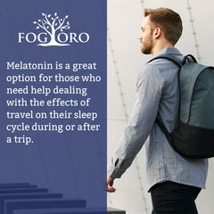 Fogoro Melatonin tablets being poured; simple evening dose.