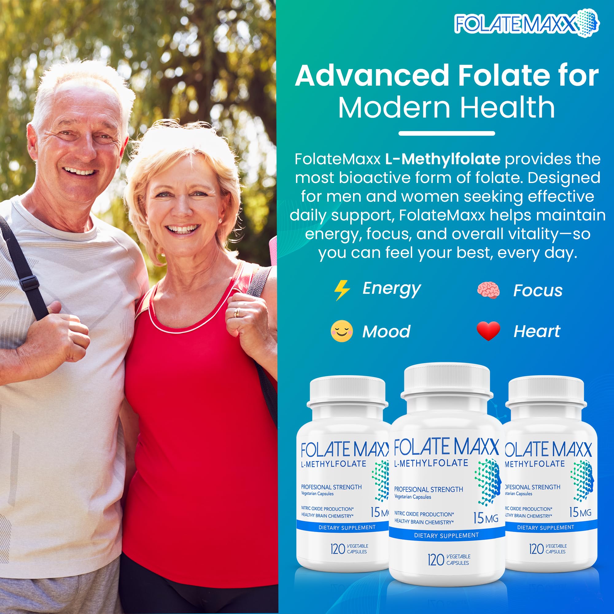 FOLATE MAXX capsules closeup, small and easy-to-swallow pills