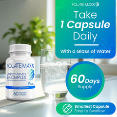 Capsules poured from Folate Maxx bottle during use