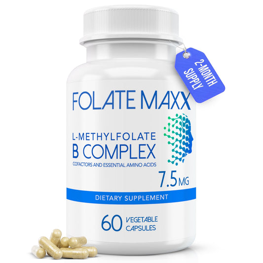 FOLATE MAXX L-Methylfolate bottle for daily use and convenience