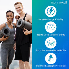 FOLATE MAXX label detail highlighting non-GMO, gluten-free, vegan formula
