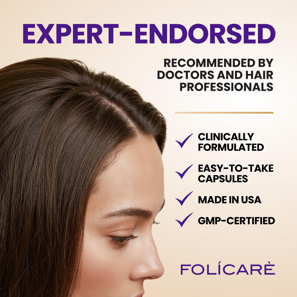 FOLICARE Collagen Keratin Probiotics bottle highlighting 50B CFU blend.