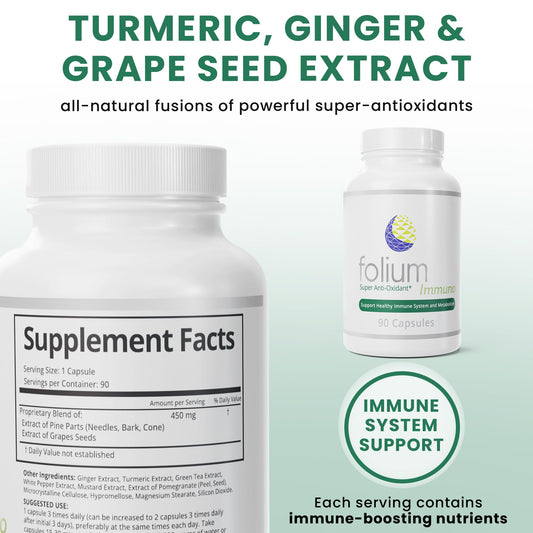 Folium Immuno capsules close-up for daily immune support