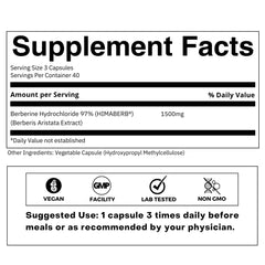 FOLIUS LABS Berberine HCl 97% capsules ready-to-take, showcasing convenient daily dosing.