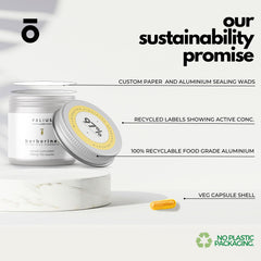 FOLIUS LABS Berberine HCl 97% icons reinforce transparency for informed purchases.
