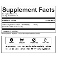 FOLIUS LABS Berberine capsules close-up highlighting 500mg high-strength serving