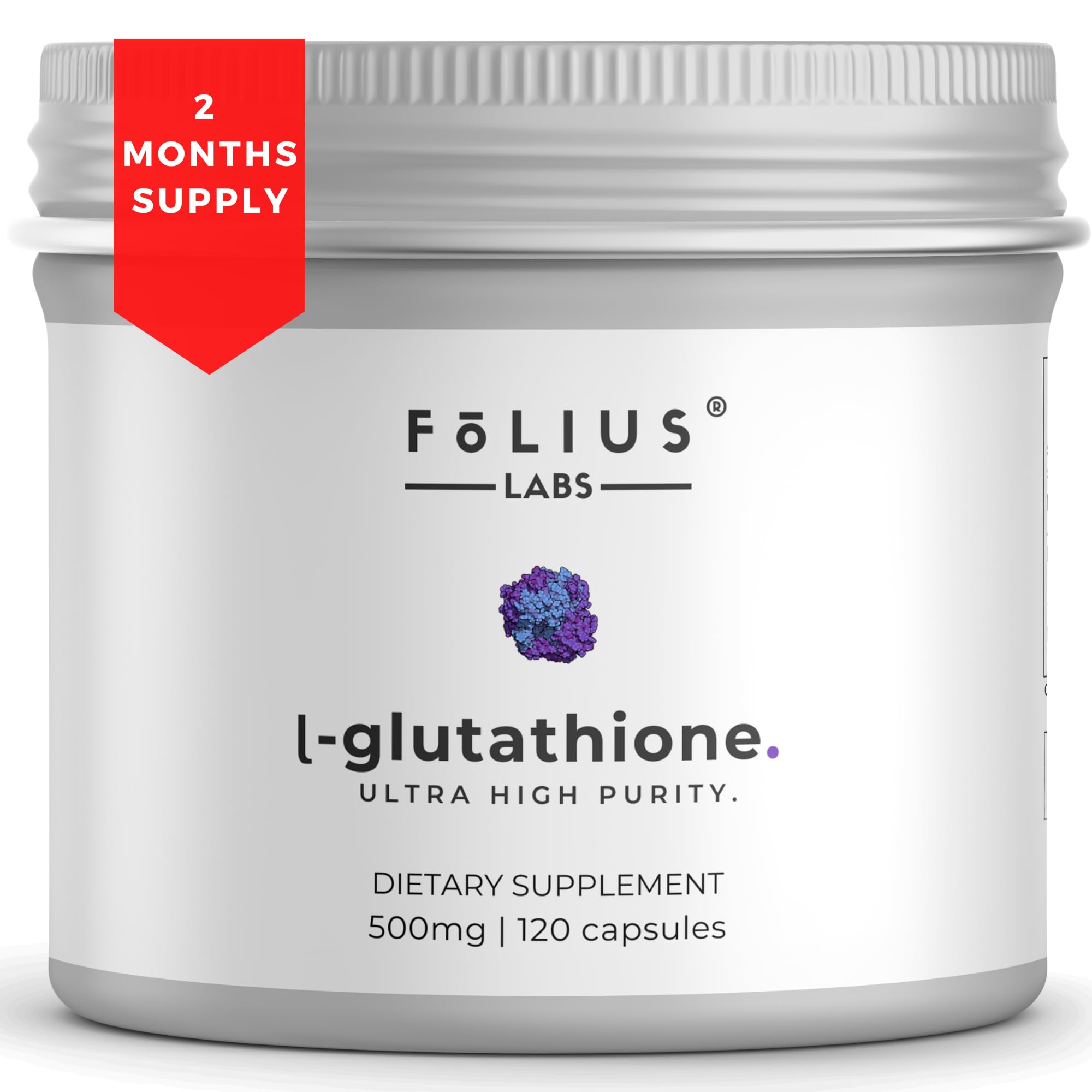FOLIUS LABS glutathione bottle sparks radiant skin potential.