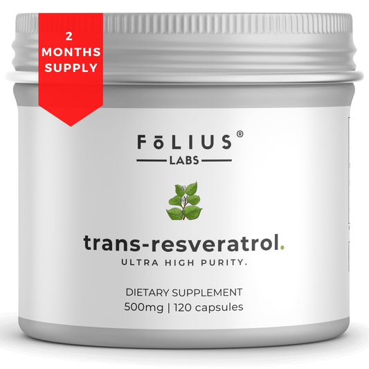 FOLIUS LABS resveratrol bottle front showing clean label for immune support potential