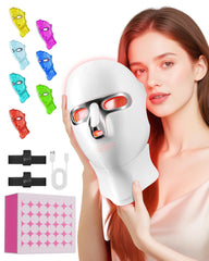 FOLOKE LED mask front view with red and infrared LEDs for at-home care