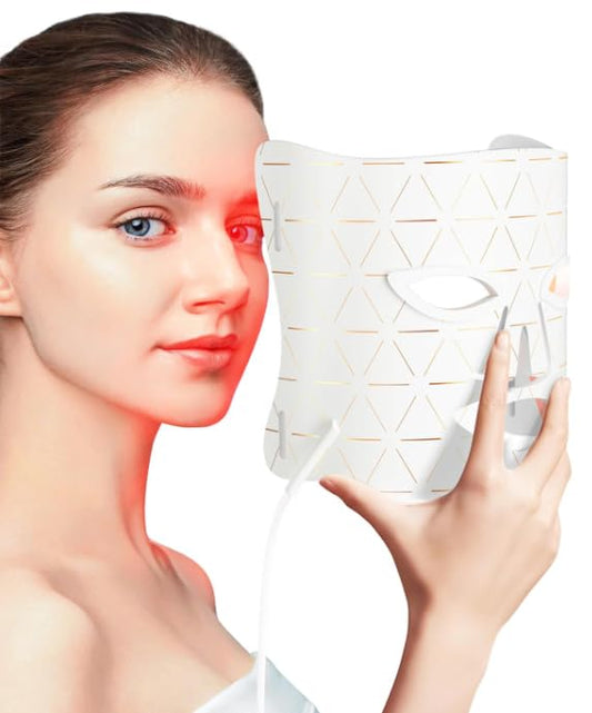 FOLOKE LED mask front view with soft silicone for comfortable daily wear.