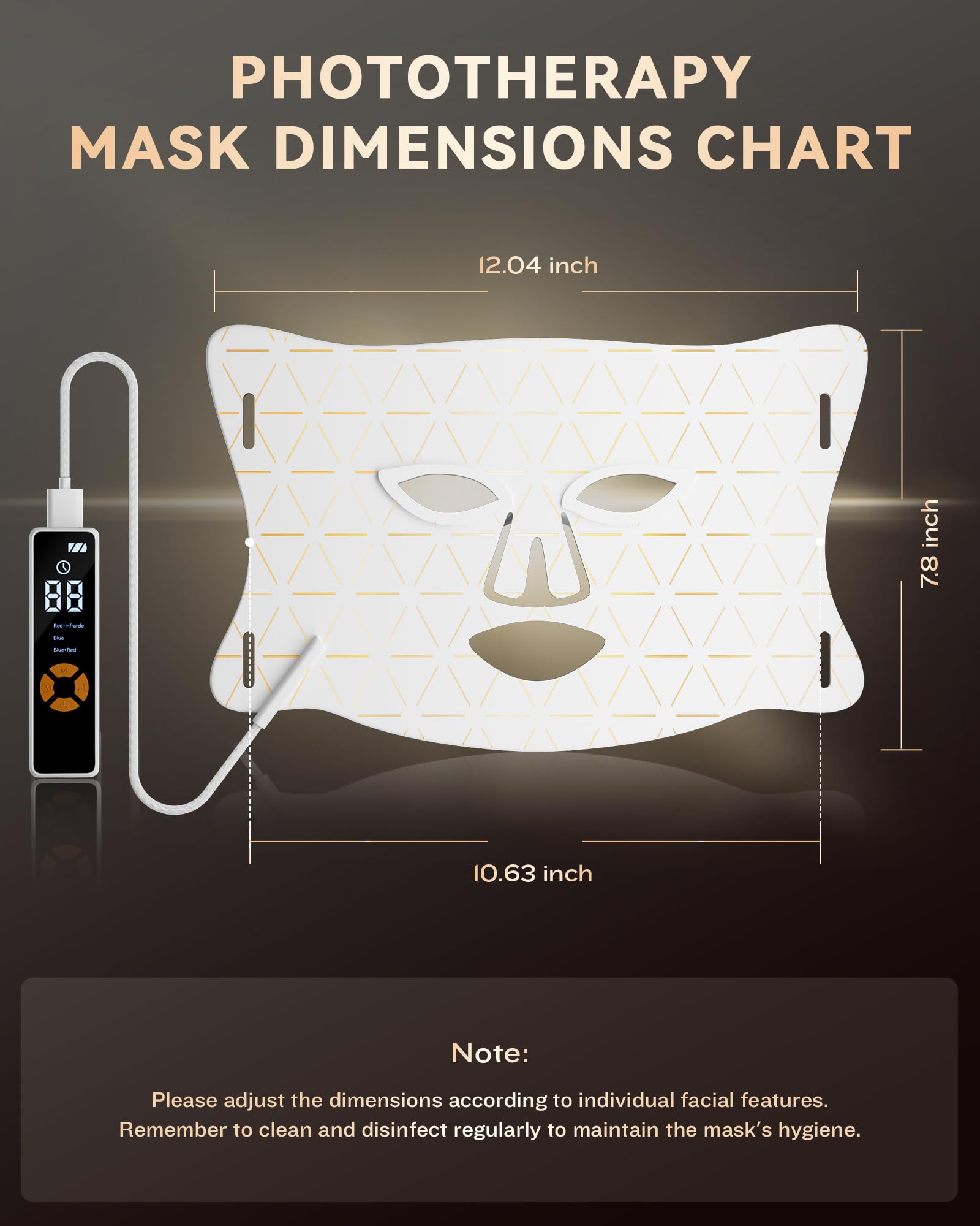 FOLOKE LED mask side view highlighting compact, ergonomic design for easy use.