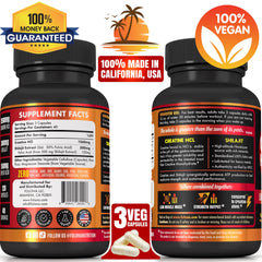 Folona Creatine HCl capsules closeup highlights easy dosing with no loading.