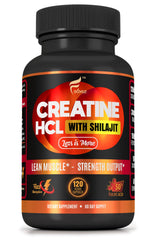Folona Creatine HCl with Shilajit bottle showcases the vegan formula for lean muscle support.