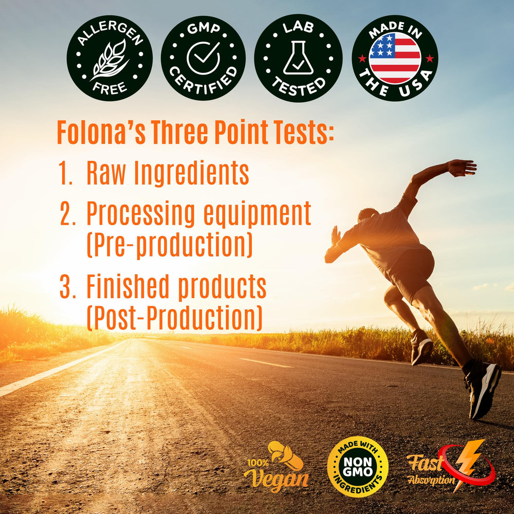 Folona ingredients label closeup shows a clean, additive-free formulation.