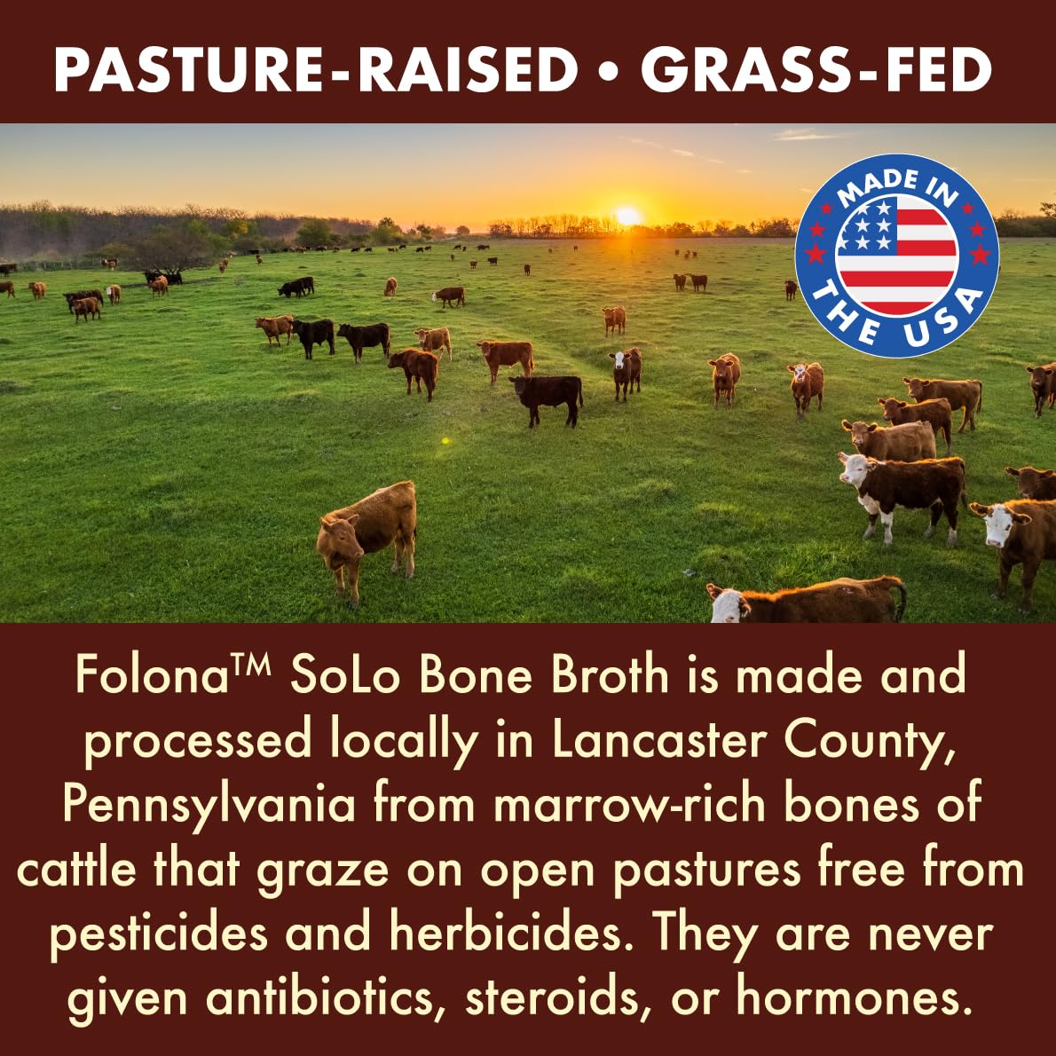 FOLONA Solo Bone Broth Powder dissolves instantly in cold water for easy mixing.