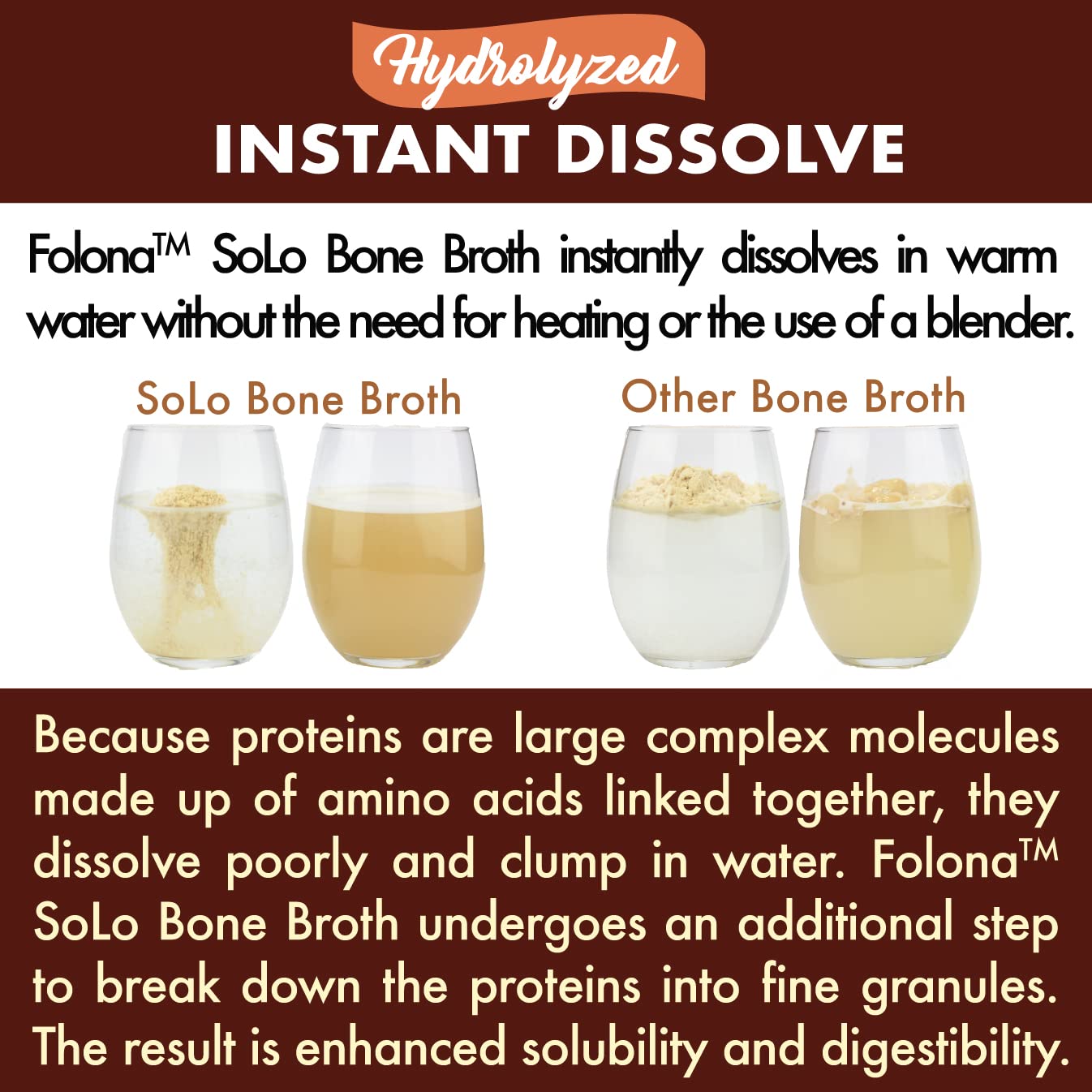 FOLONA Solo Bone Broth Powder is paleo-friendly and dairy-free for versatile diets.