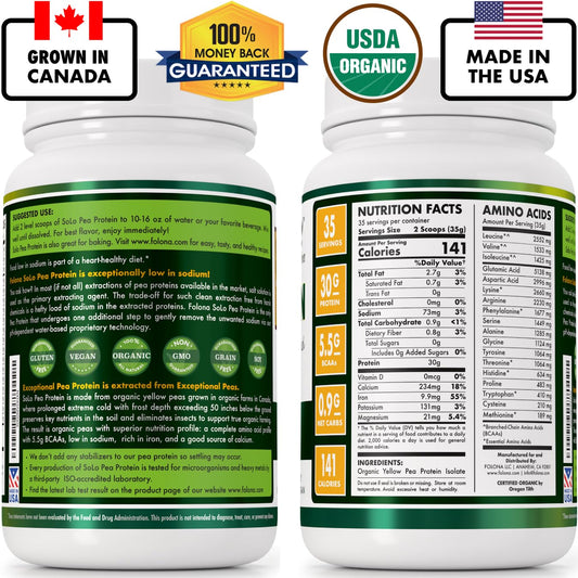 FOLONA SOLO Organic Pea Protein Isolate pour shot for quick mix.