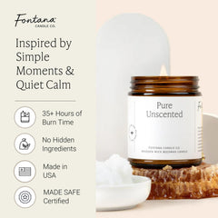 Fontana Candle Co coconut oil beeswax jar highlights natural ingredients