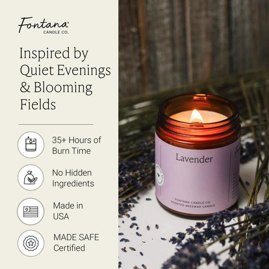 Fontana Candle Co natural ingredients beeswax coconut oil for clean burn