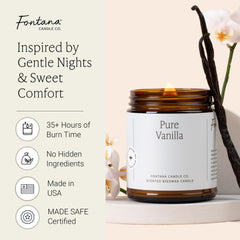 Fontana Candle Co vanilla beeswax jar closeup with wick highlighting natural materials.