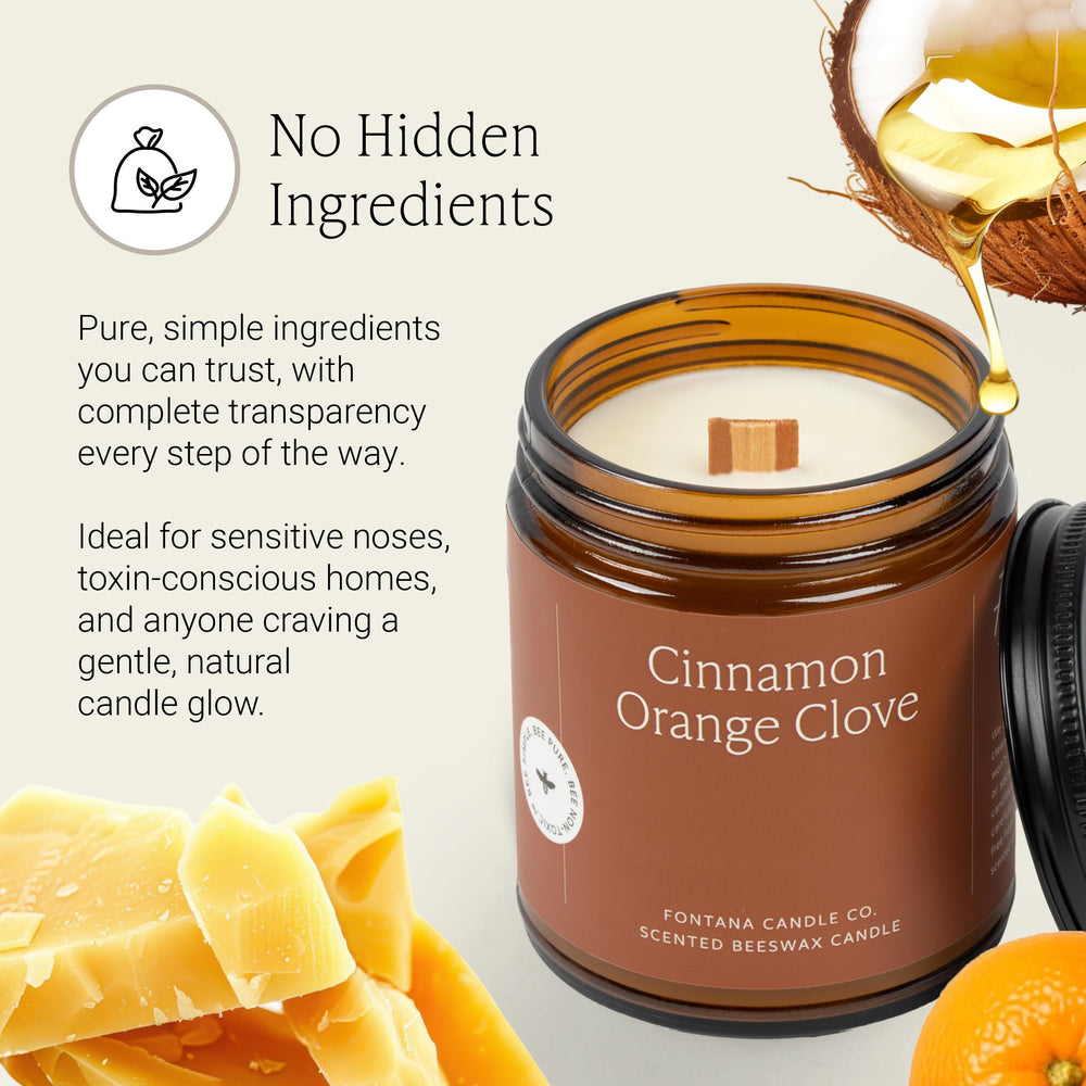 Fontana Candle Co wood wick crackle adds cozy ambience.